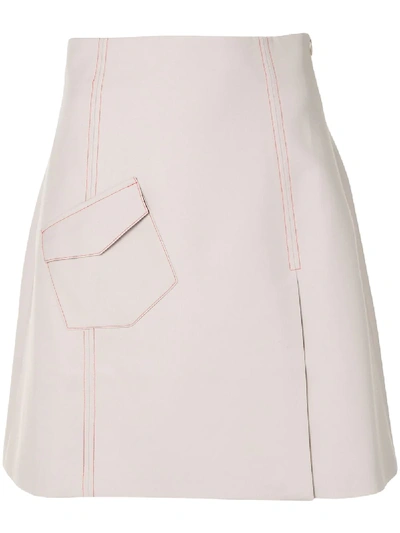 Shop Anna Quan High Waisted A-line Skirt In Neutrals