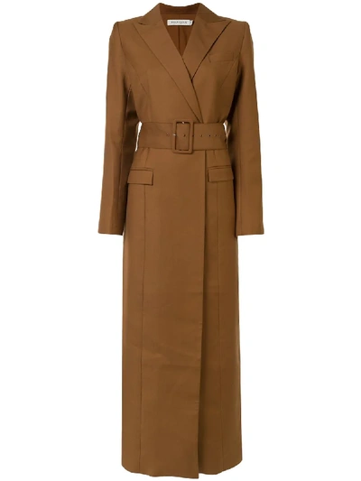 Shop Anna Quan Nora Longline Coat In Brown