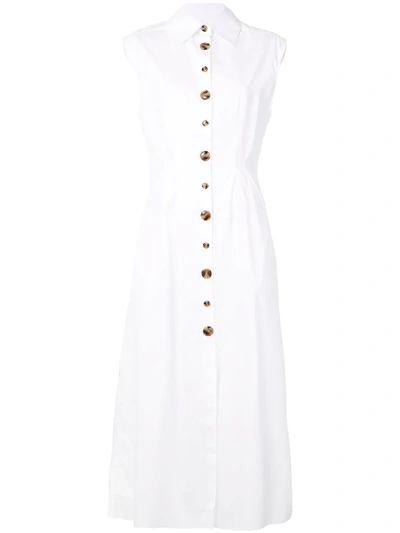 Shop Anna Quan Alora Sleeveless Shirt Dress In White