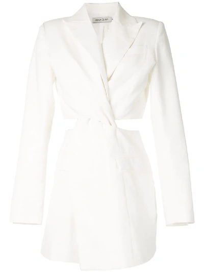 Shop Anna Quan Chiara Twist-detail Blazer Dress In White