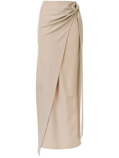 Shop Anna Quan Arielle Wrap Maxi Skirt In Brown