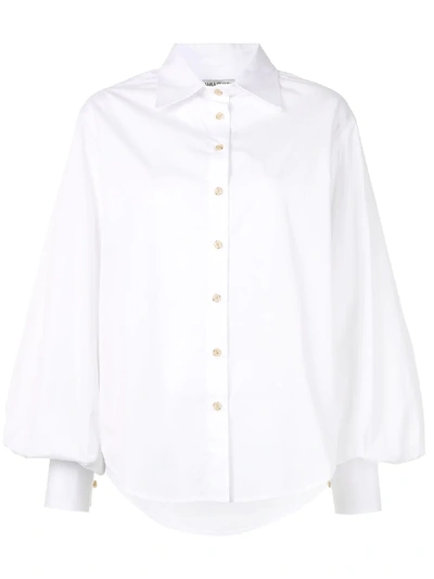 Shop Anna Quan Castiglia Bishop Sleeve Shirt In White