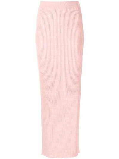 Shop Anna Quan Ruby Knitted Pencil Skirt In Pink