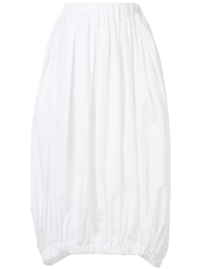 Shop Comme Des Garçons Comme Des Garçons Pleated Elasticated Waist Skirt In White