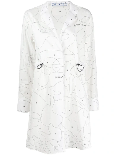 Shop Off-white Puzzle Print Shirtdress In White