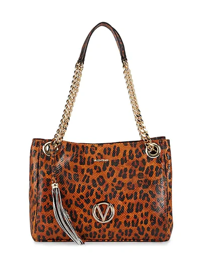 Shop Valentino By Mario Valentino Luisa Animalier Leopard Leather Shoulder Bag