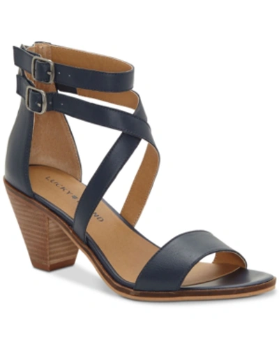 Shop Lucky Brand Women's Ressia High-heel Sandals Women's Shoes In Indigo