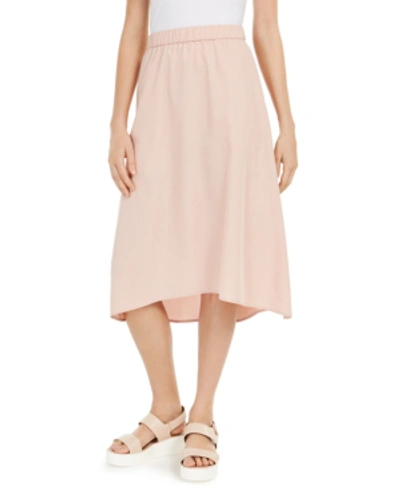 Shop Eileen Fisher High-low A-line Skirt, Regular & Petite Sizes In Powder