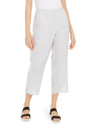 Shop Eileen Fisher Organic Linen Straight-leg Pants In White