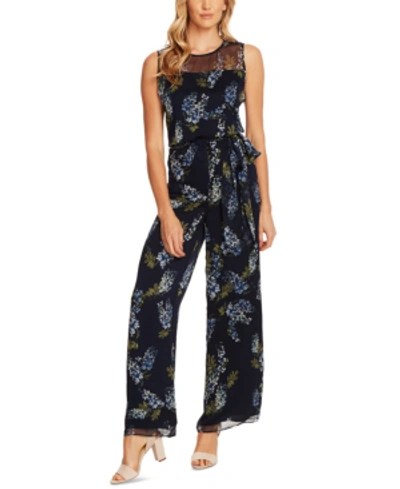 Shop Vince Camuto Weeping Willows Belted Jumpsuit In Night Navy