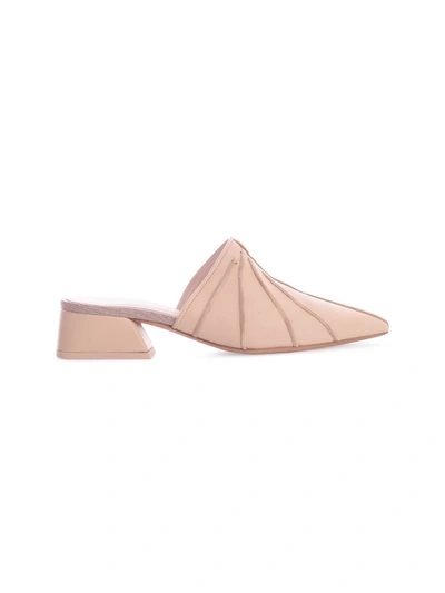 Shop Anna Baiguera Pointed Slippers Nappa In Natur Cantera