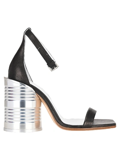 Shop Mm6 Maison Margiela Mm6 Tin Can Heel Sandals In Black