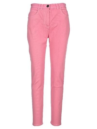 Shop Balmain High-waist Skinny Jeans In Pink