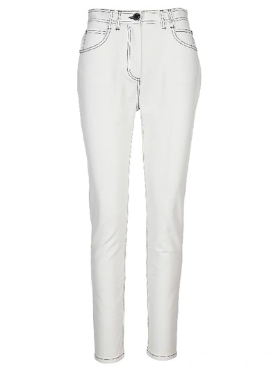 Shop Balmain High-waist Skinny Jeans In White