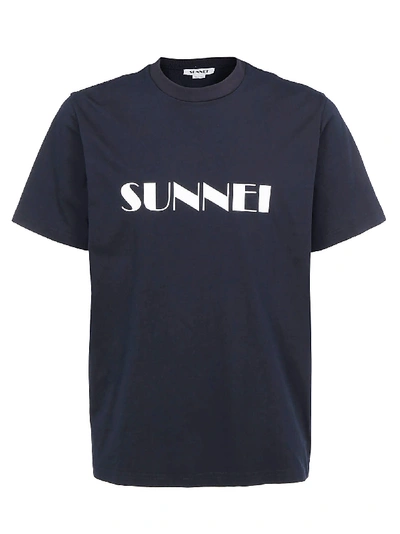 Shop Sunnei T-shirt In Dark Blue