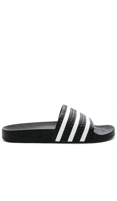 Shop Adidas Originals Adilette In Black & White & Black