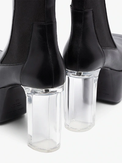 Shop Rick Owens Black Kiss 120 Perspex Heel Platform Boots