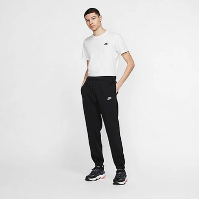 Shop Nike Men's Sportswear Club Fleece Jogger Pants In Black/black/white
