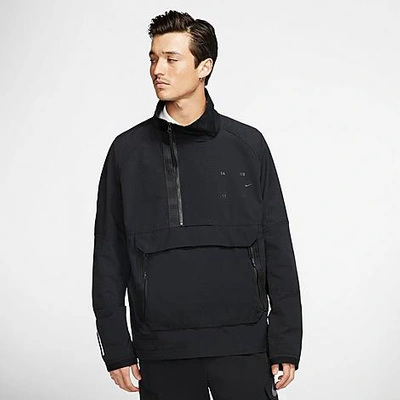 Shop Nike Men's Sportswear Tech Pack Woven Half-zip Jacket In Black