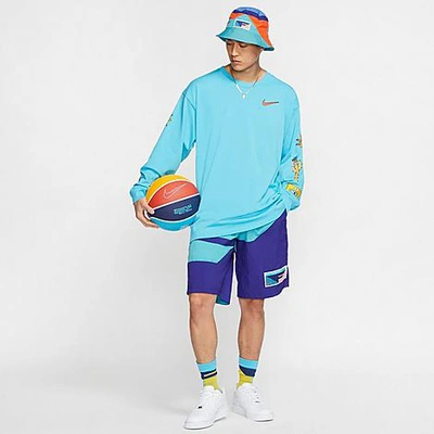 Shop Nike Men's Flight Basketball Shorts In Blue