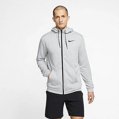 Shop Nike Men's Dri-fit Fleece Full-zip Hoodie In Grey