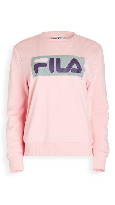 Shop Fila Evelyn Sweatshirt In Candy Pink/lead/gothic Grape