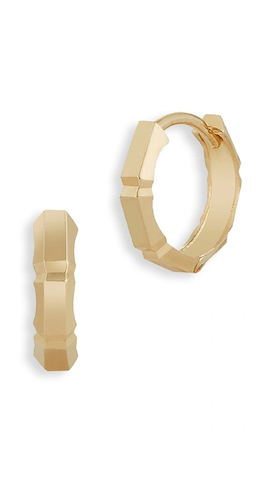 Shop Mateo 14k Faceted Huggie Earrings In 14kt Yellow