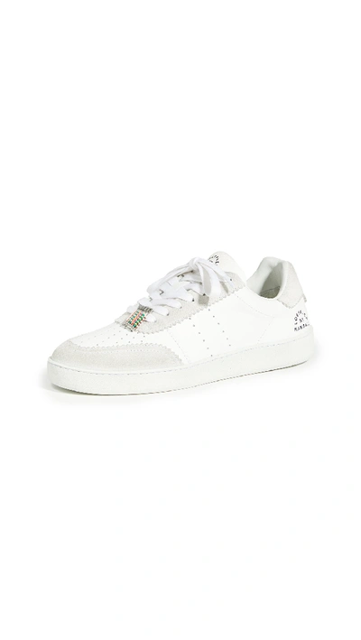 Shop Loeffler Randall Keeley Low Top Sneakers In Dirty White/cement