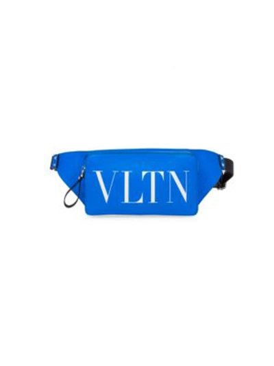 Shop Valentino Garavani Vltn Leather Belt Bag In Azzurro