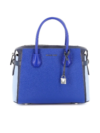 Shop Michael Kors Mercer Medium Bag In Blue