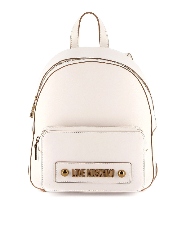 moschino white backpack
