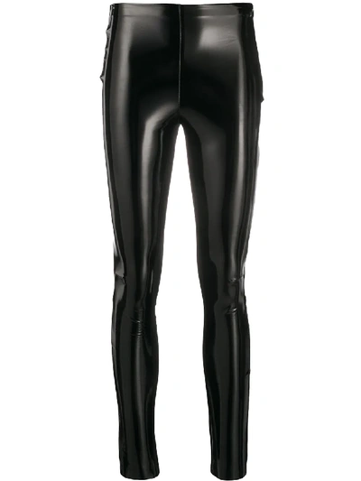 Shop Karl Lagerfeld Studio Kl Patent Slim Leggings In Black