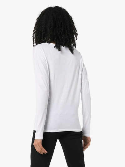 Shop Frame Le Mid Rise Garcon Long Sleeve T-shirt In White