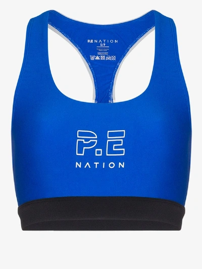 Shop P.e Nation Max Incline Sports Bra In Blue