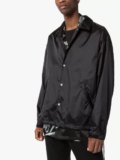 Shop Mastermind Japan Embroidered Skull Coach Jacket In Black
