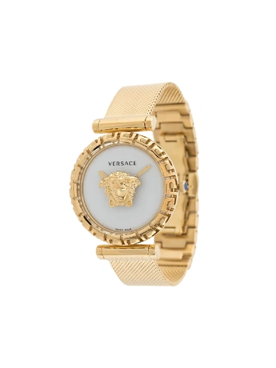 Shop Versace Palazzo Empire Greca 37mm Watch In Gold