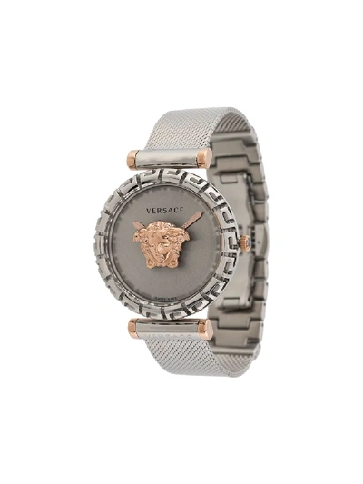 Shop Versace Palazzo Empire Greca 37mm Watch In Silber