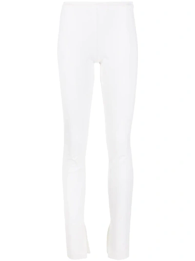 Shop Pinko High-waist Skinny Fit Trousers In White