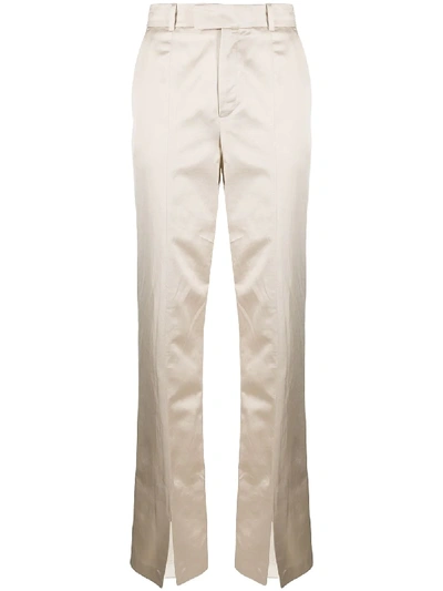 Shop Pinko Slit Hem Trousers In Neutrals