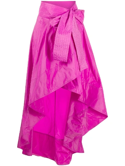 Shop Pinko Ruffled Hem Wrap Skirt In Pink