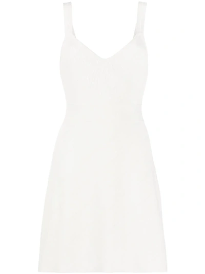 Shop Pinko Slanting Ajour Knitted Dress In White