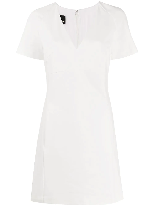 black and white v neck dress