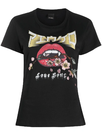Shop Pinko Love Song T-shirt In Black