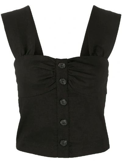 Shop Pinko Button From Cropped Camisole In Black