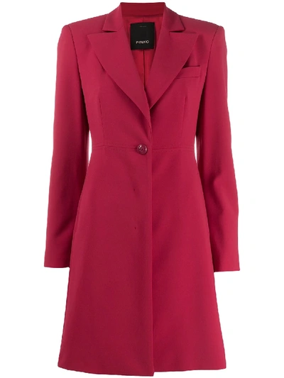 Shop Pinko Single-breasted Tailored Coat In Red