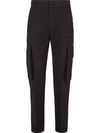 Shop Fendi Cargo Trousers In Black