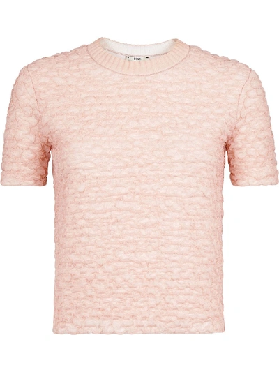 Shop Fendi Smocked T-shirt In Pink