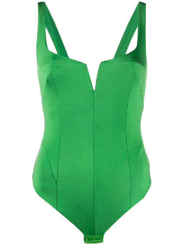 green corset bodysuit