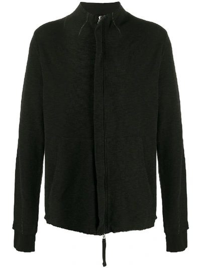 Shop Thom Krom Zipped Long-sleeve Cardigan In Black