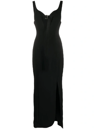 Shop Olivier Theyskens Side Slit Dress In Black